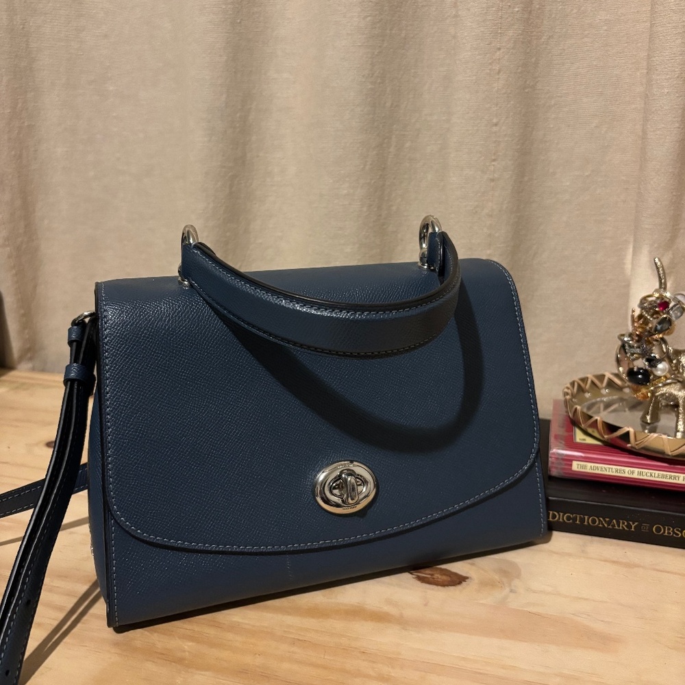 Coach Tilly blue leather bag